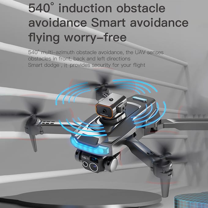 Mini Drone télécommandé avec double caméra quadrirotor sans tête pliable avec évitement d'obstacles Single Camera 1 Battery gris