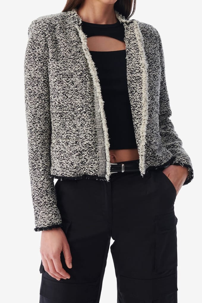 IRO Paris Hazela Jacket Black/ecru Größe: 40 | Cropped-Jacken Outlet | Damen | Schwarz