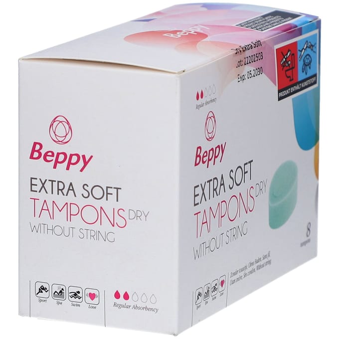 Beppy Tampons Extra Soft - 2x4 = 8 stuks - zonder touwtje