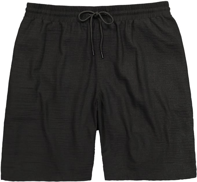 STHUGE - Heren - bermuda mousseline elastische band Relaxed Fit tot 8XL - Zwart - Maat 6XL