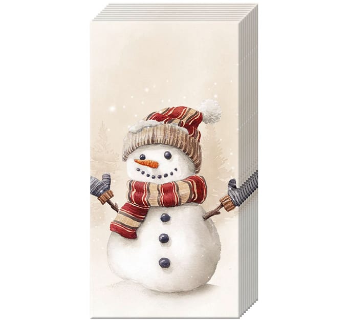 Papieren zakdoek "Oscar the Snowman"