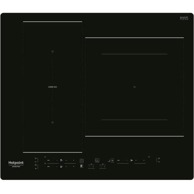 Table de cuisson induction - HOTPOINT - 3 zones - HB2760BNE - L 59 x P 51 cm - 7200W total - Noir