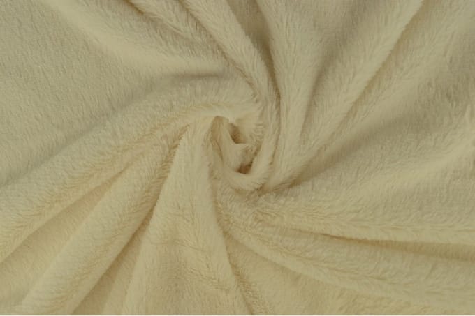 1 meter zachte bont stof - Gebroken wit - 155cm breed