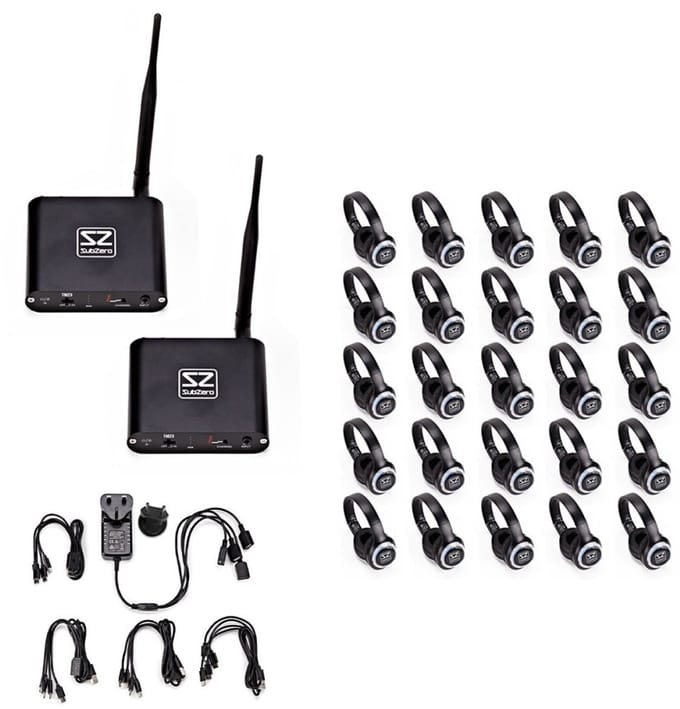 SubZero UHF Silent Disco System, 25 Pack