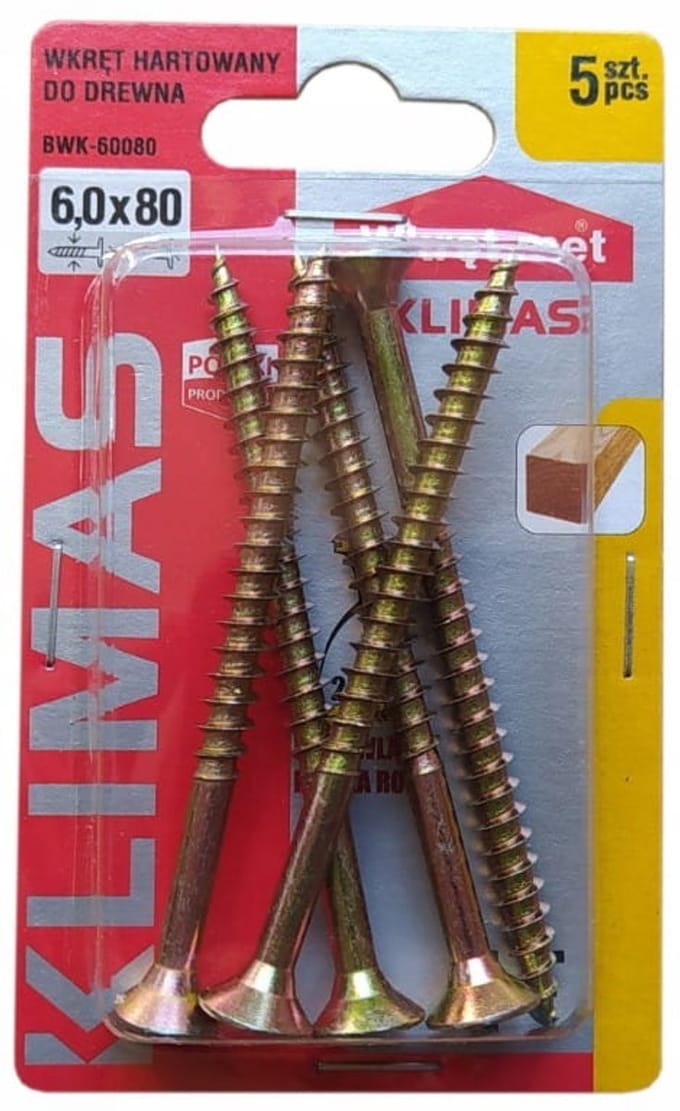 Wkręt-met - Hartgewalste Schroeven - 6x80mm - PZ3 - Goud
