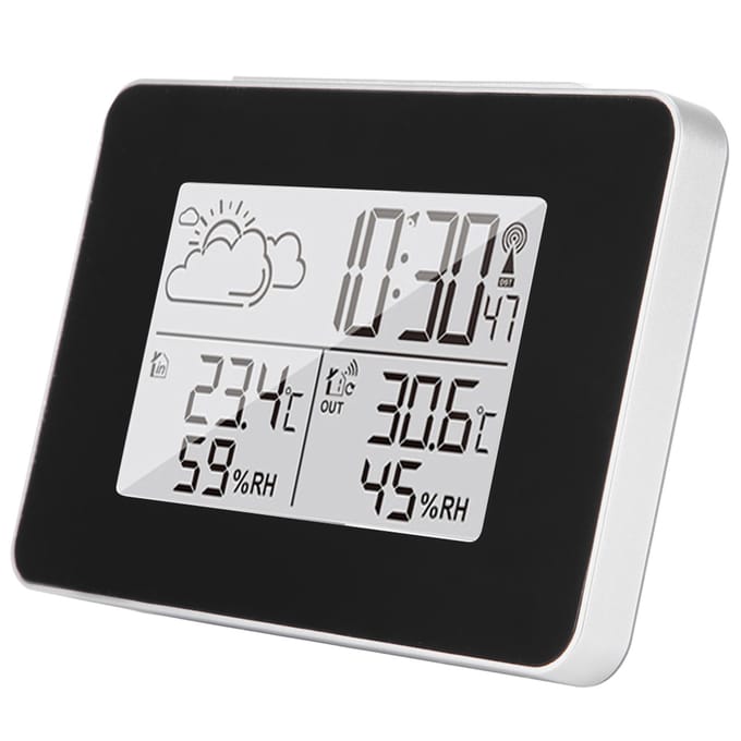 Draadloos LCD Voorspelling Weerstation Digitale Wekker Binnen Buiten Sensor blue