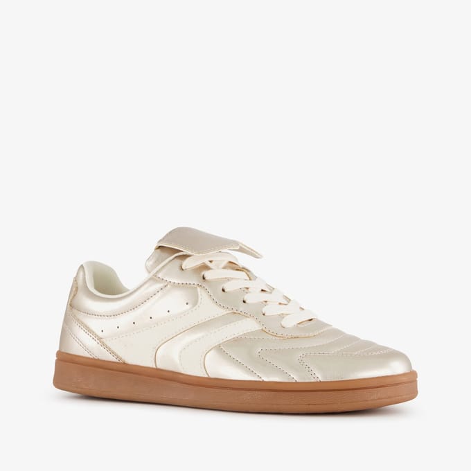 Blue Box dames sneakers goud wit - Maat 38 - Uitneembare zool