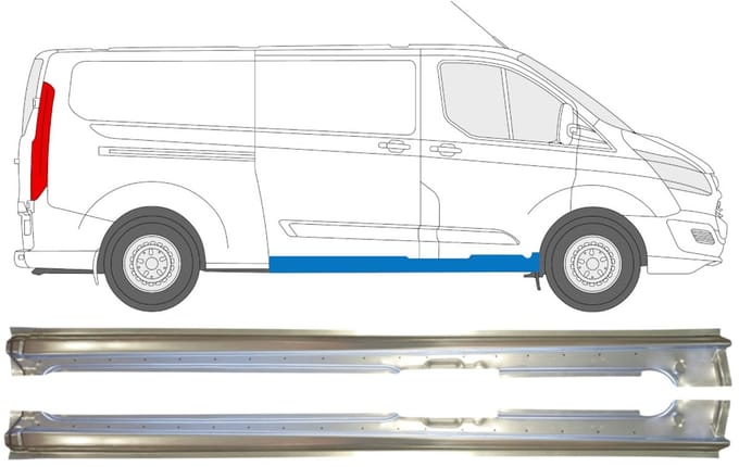 Volledige dorpel schuifdeur voor Ford Transit Custom 2013-2023 / Links + Rechts