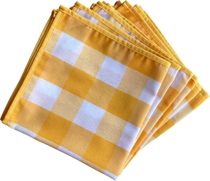 Servetten Geel-Wit Geruit – Brabants Bont – 40x40 cm – Set van 6 - Paasdecoratie