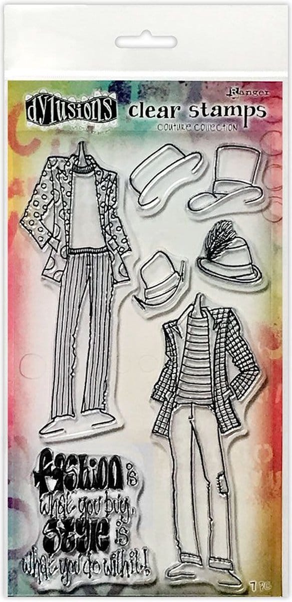 Dylusions couture Clear stamps - Man about town duo
