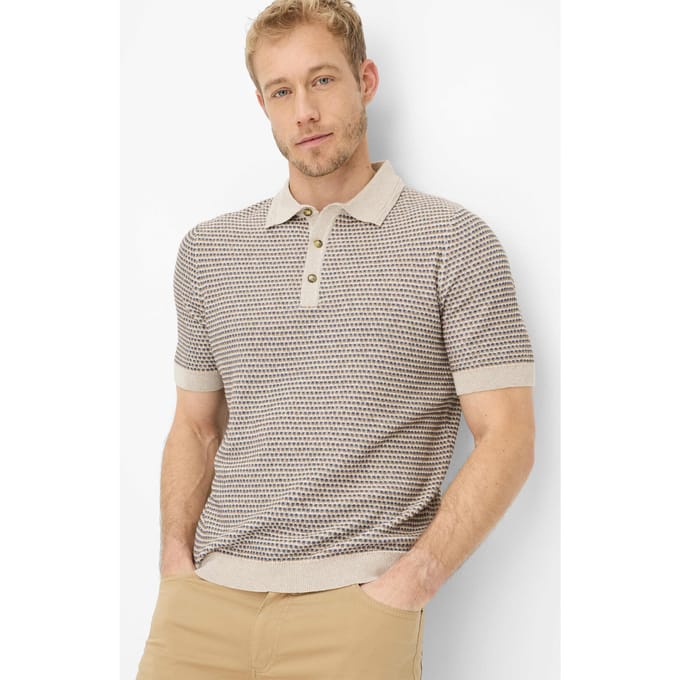 Brax Heren Polo  Style PASCAL beach, beige, maat 5XL