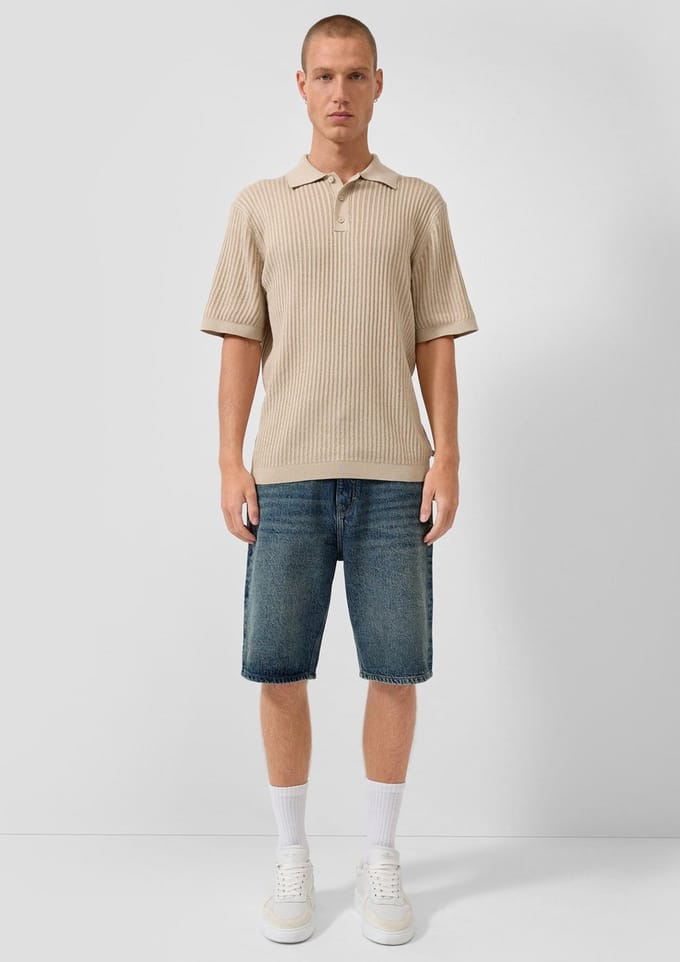 Korte spijkerbroek met middelhoge taille QS