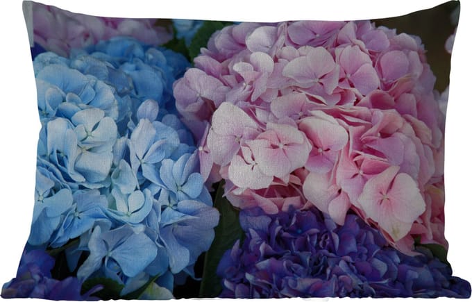 Buitenkussens - Bloemen - Struik - Hortensia - Botanisch - 60x40 cm - Weerbestendig