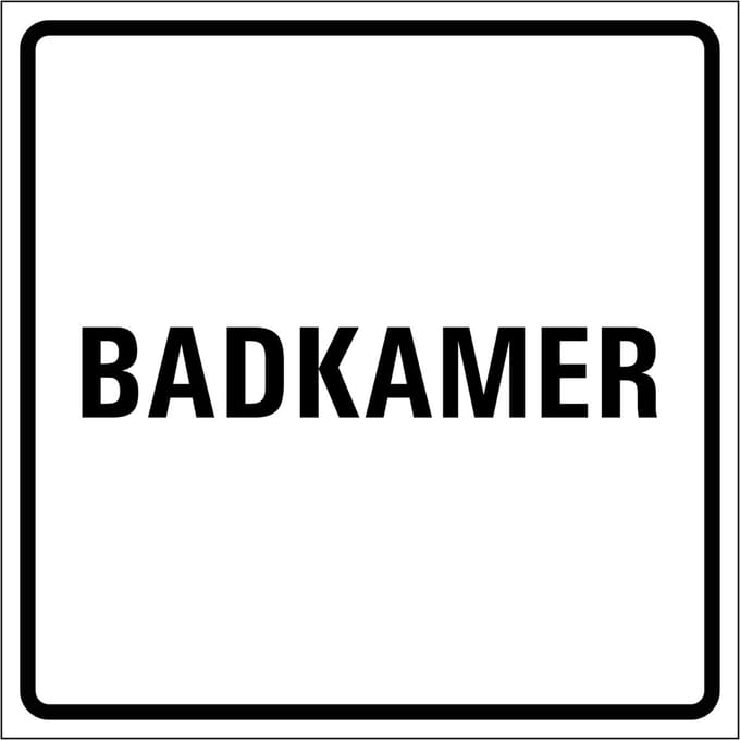 Badkamer sticker, wit zwart 300 x 300 mm