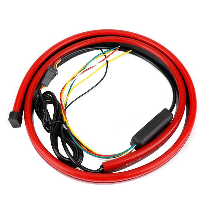 Hoog gemonteerd LED Flexibele Strip Waarschuwingssignaal Licht Remlichten Auto Accessoire black