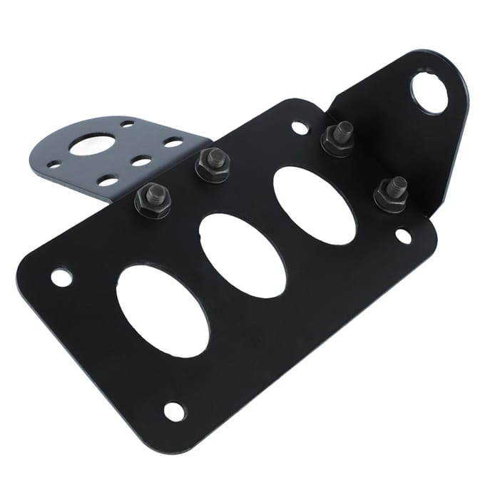 Zijmontage Kentekenplaathouder IJzeren Constructie Retro Nummerplaatframe voor Motorfiets black