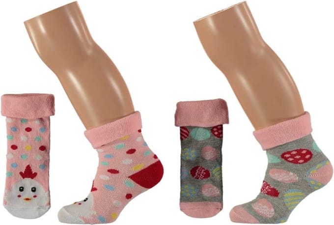 Apollo Babysokken Pasen 2-pack Junior Katoen Roze Maat 56-68