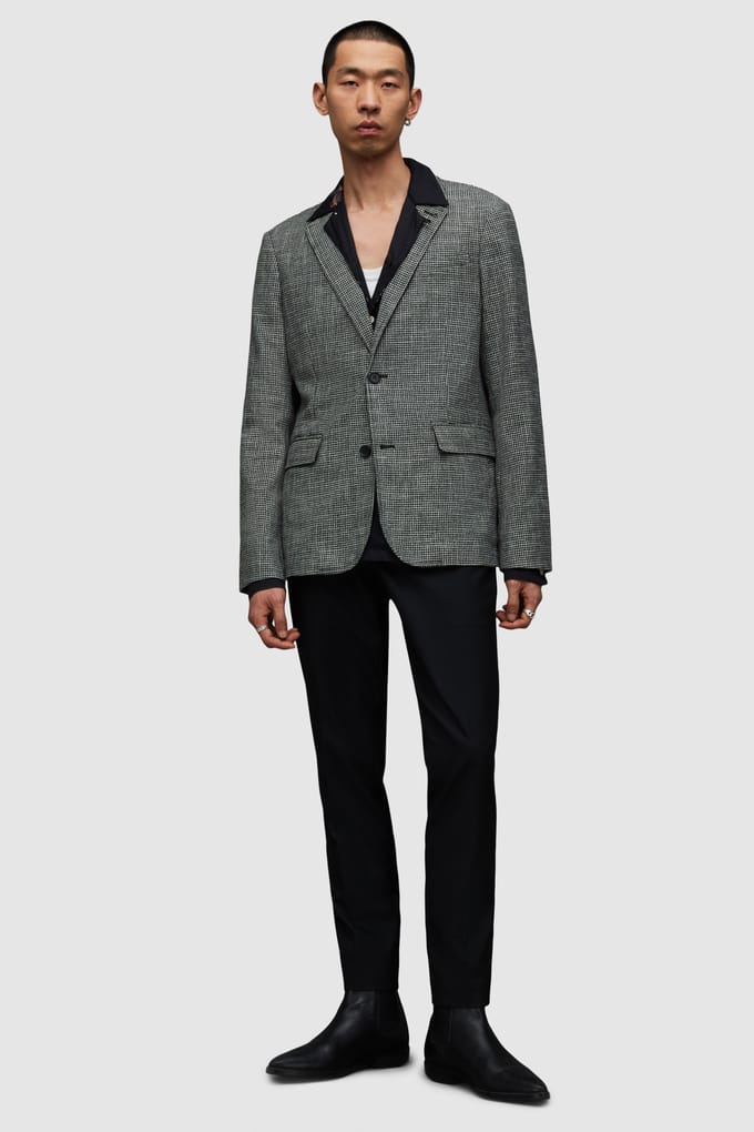 AllSaints Kingly Blazer Black/white Größe: 34 | Blazer Outlet | Herren | Schwarz