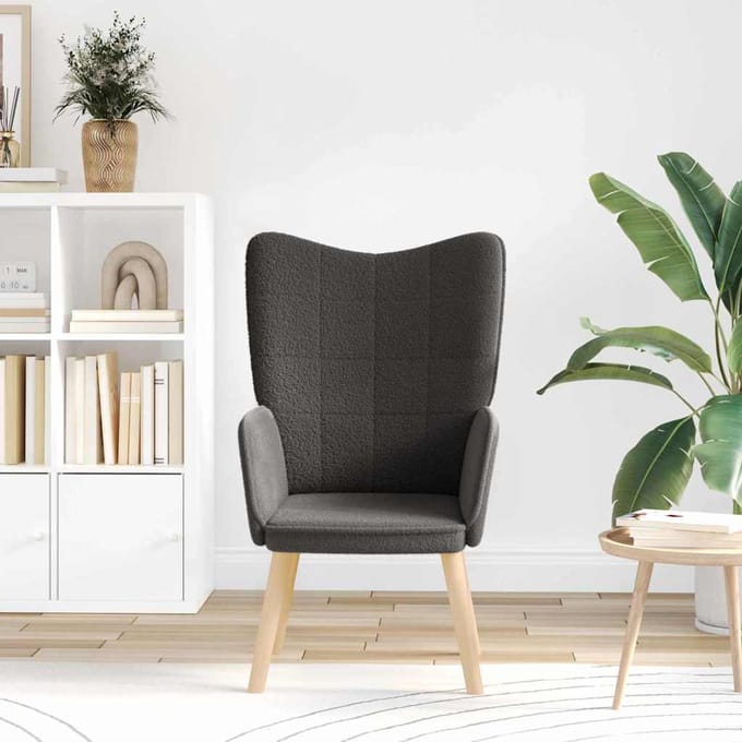 vidaXL Fauteuil Donkergrijs 62 x 67 x 95,5 cm Sherpa Stof