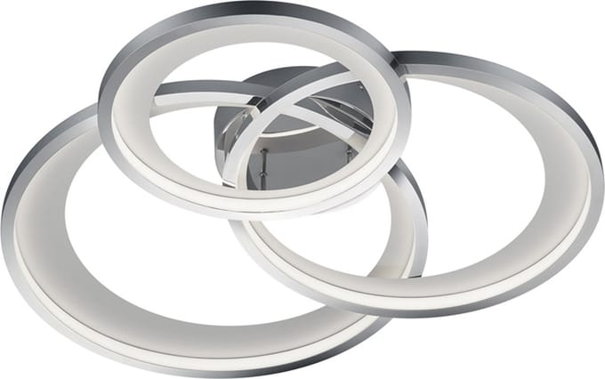 TRIO GRANADA - Plafondlamp - Chroom - incl. 1x SMD 36W - Dimbaar met schakelaar - Plafondbevestiging
