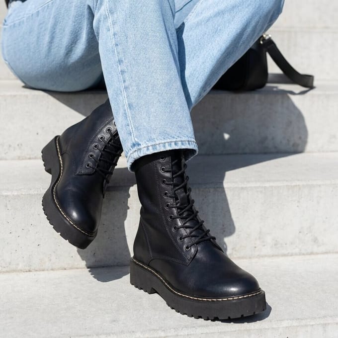 Cellini Veterboots zwart Leer - Maat 37
