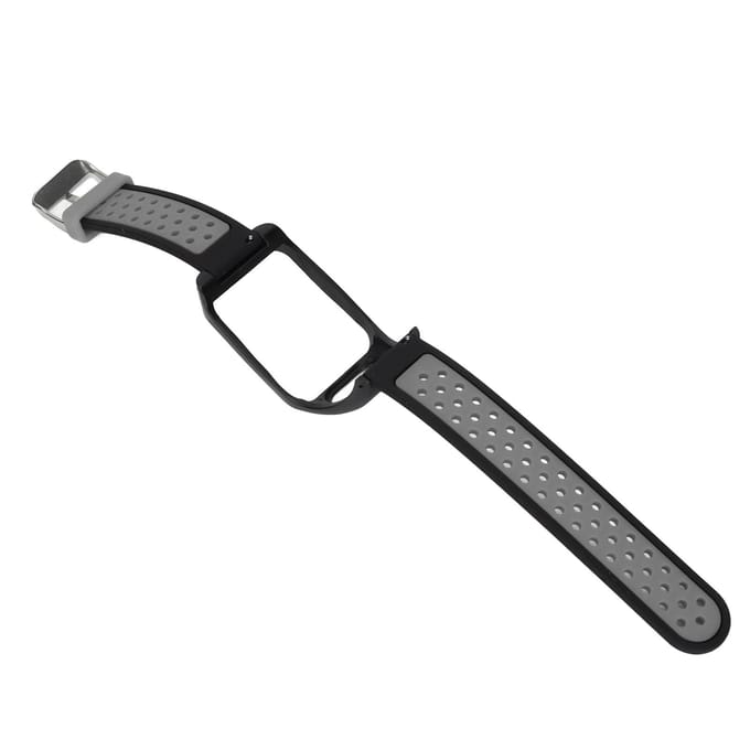 Smartwatch Band Siliconen Polshorlogeband Dubbel Kleurig met Gesp voor TOMTOM Runner3 donkergrijze kleur