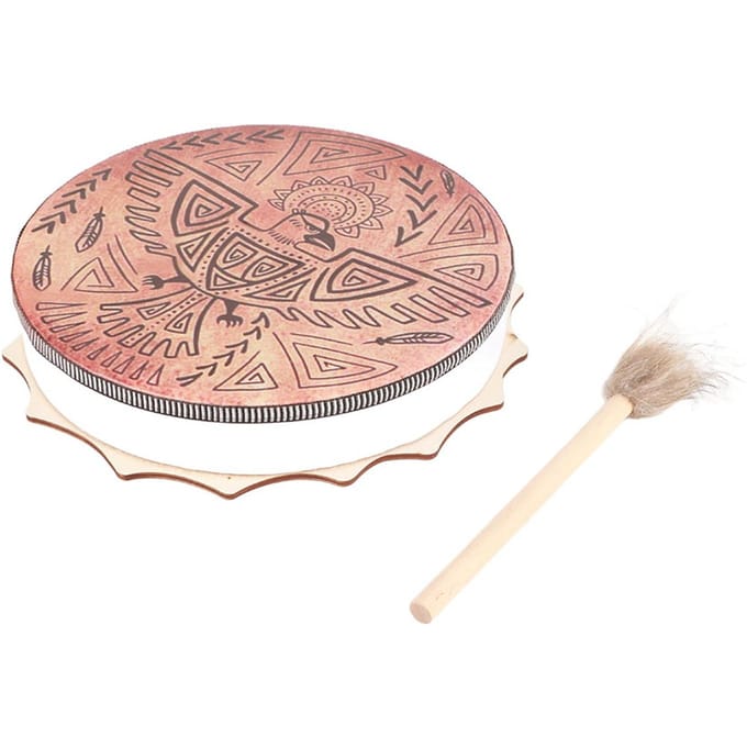 Sjamanendrum met Drumstok Diepe Bas Helend Instrument Decoratie beige
