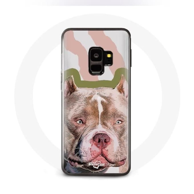 Coque - MANIACASE - Samsung Galaxy S9 Plus - Souple - Chien de Pitbull - Marron marron