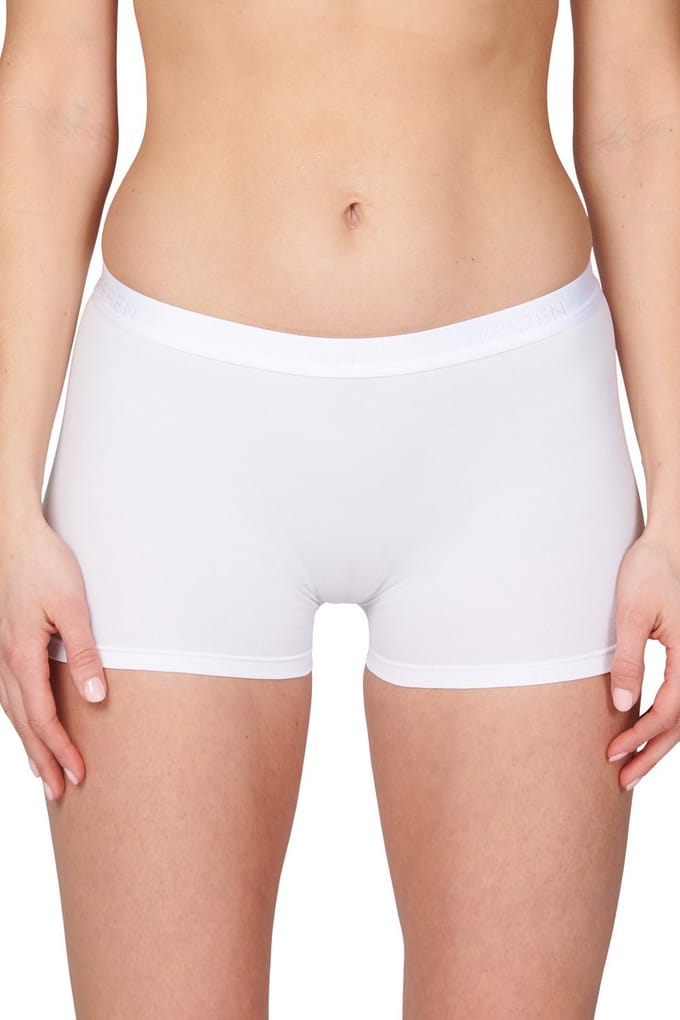 Microfiber 2-pak dames boxershort Young - Vrouwen ondergoed - onderbroek - wit, zwart - Wit / S