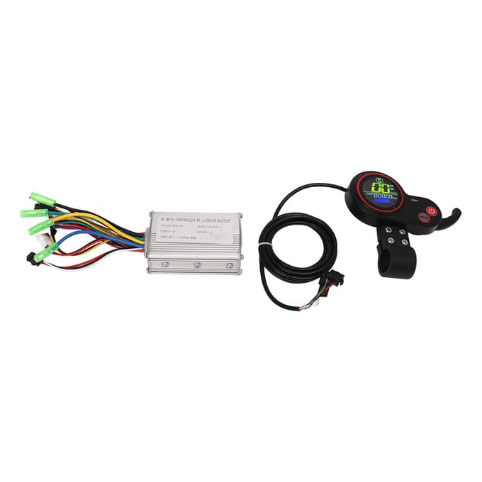 36V 48V 15A Motor Borstelloze Controller en LCD Display Kit voor Elektrische Fietsen Scooters 22.2mm Stuur black