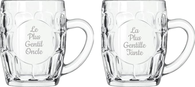 Bierpul gegraveerd - 55cl - Le Plus Gentil Oncle & La Plus Gentille Tante
