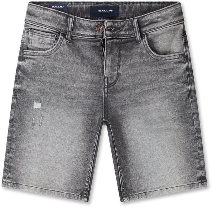 Ballin Amsterdam - Jongens Regular fit Denim Shorts - Denim Dark Grey - Maat 14