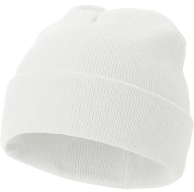 Muts - Beanie - Wit - Gehaakt - Wintermuts - Warm - 'Original Cuffed Beanie' - Jonyx