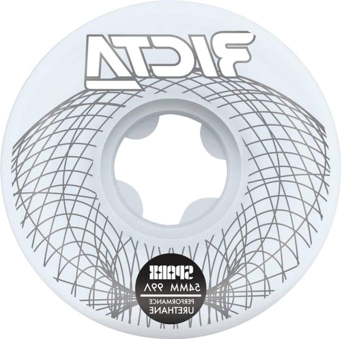 Skateboard Wielen - Wielen Set - Skaten - Wireframe Design - 54mm 99a - Wit
