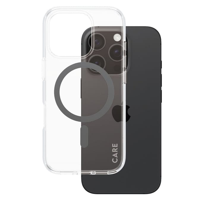 CARE by PanzerGlass Flagship Case - Transparant Urban Combat w. - Zwart MagSafe iPhone 16 Pro