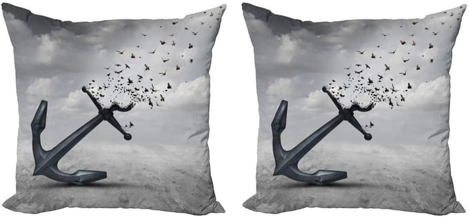 ABAKUHAUS Vogels Kussenhoezen Set – 2x 40×40 cm – Dubbelzijdig bedrukt