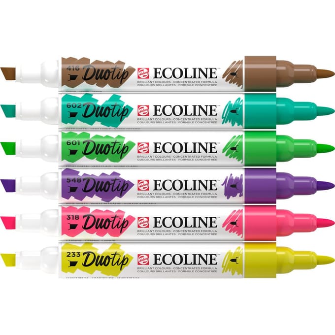 Ecoline Duotip marker set Botanisch | 6 kleuren