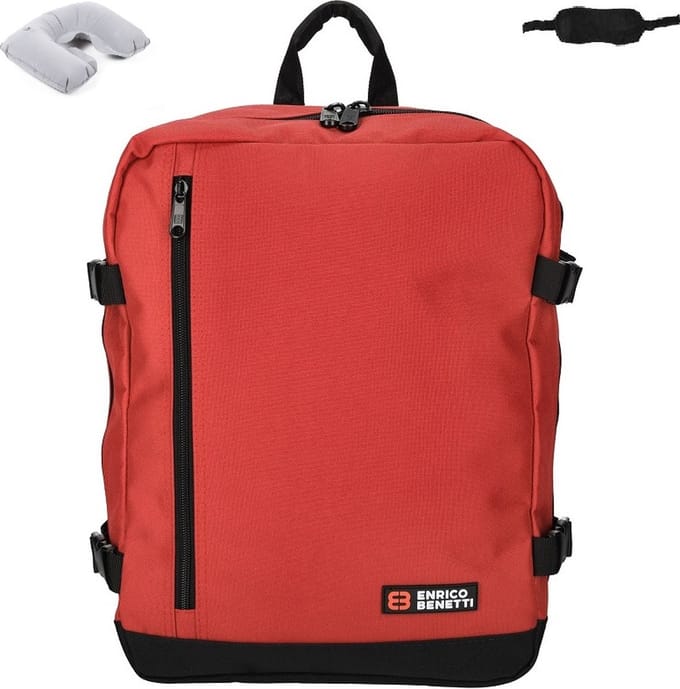 40x30x20 cm - Maximale Inhoud - Handbagage Tas 40x30x20 - 17 inch Laptopvak - Rood