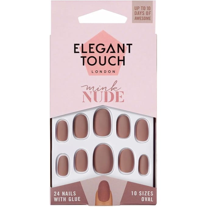 Polished Colour Nails With Glue Oval #mink Nude