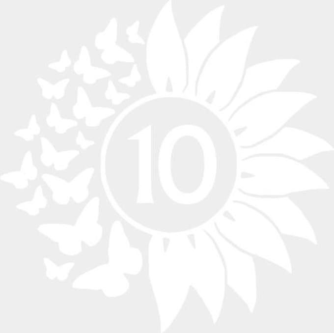 Containersticker Zonnebloem en vlinders