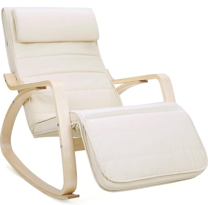 Premium Home Berkenhouten schommelstoel , beige LYY10M