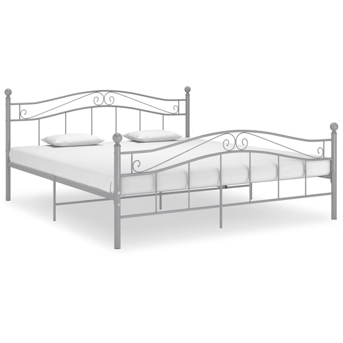 vidaXL - Bedframe - zonder - matras - metaal - grijs - 140x200 - cm