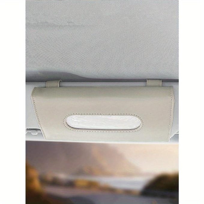 1 stuks PU Auto Zonneklep Tissuehouder one-size zwart