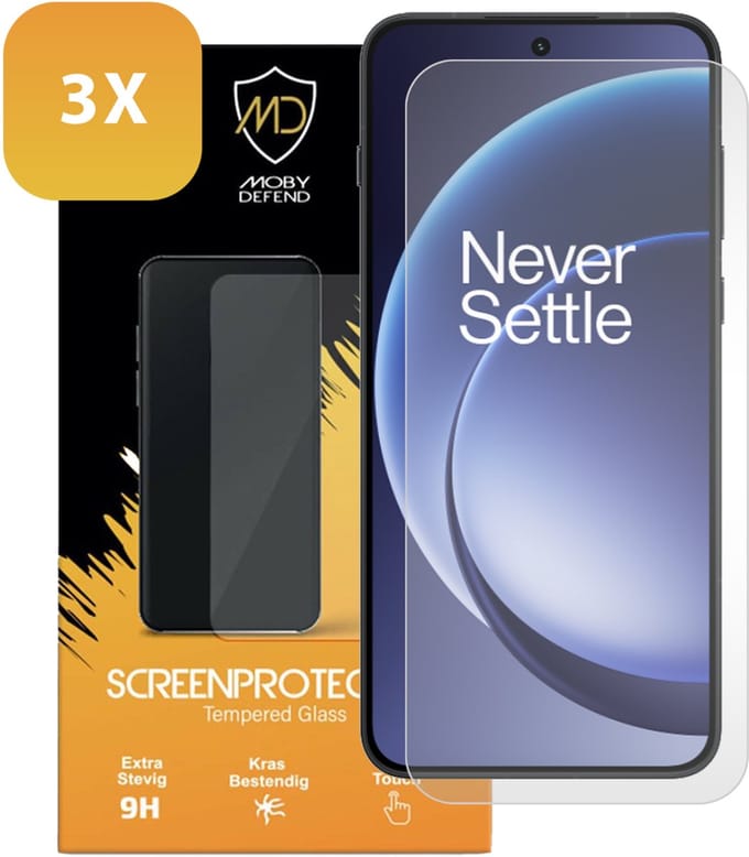 3-Pack MobyDefend Screenprotectors - Geschikt voor OnePlus 15R - Case-Friendly Screensavers - Gehard Glas