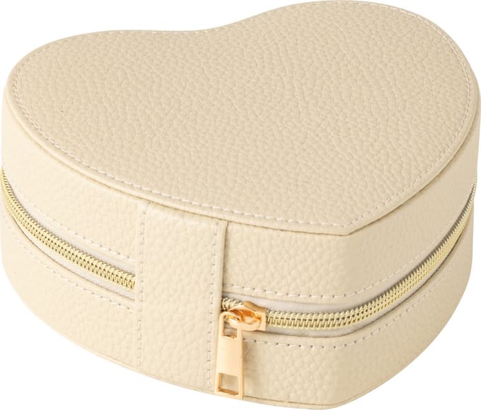 J-Line juwelendoos Hart - kunstleder - beige