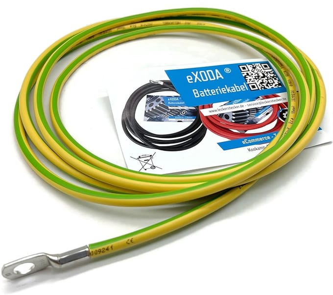 Aardingskabel 3 m 16 mm² groen/geel met kabelschoenen M8 + M10