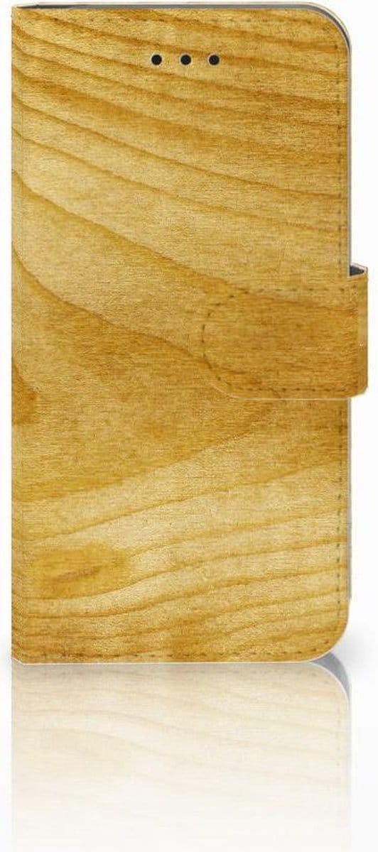 Apple iPhone X | Xs Book Style Case Licht Hout