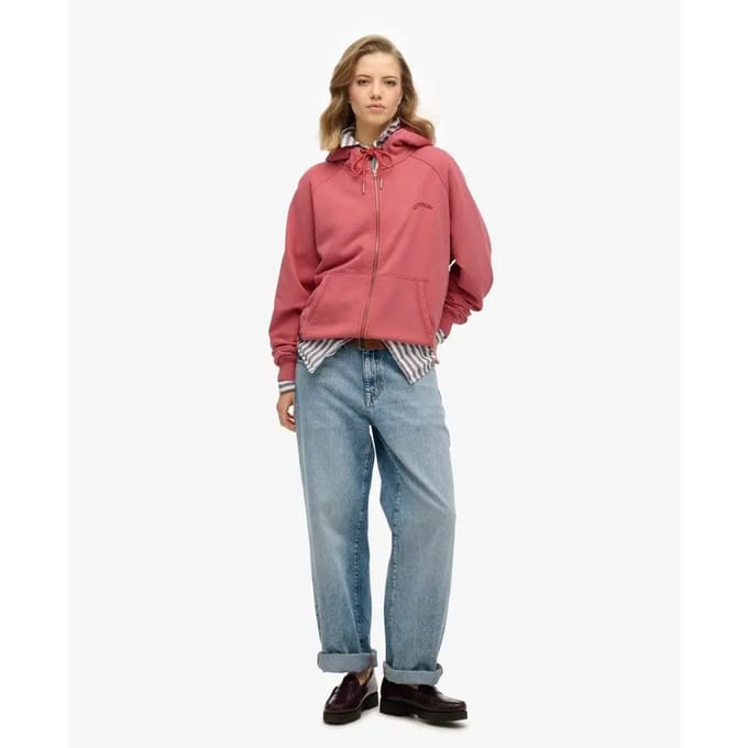Kapuzensweatshirt met rits, raglanmouwen voor dames Superdry Logo Essential