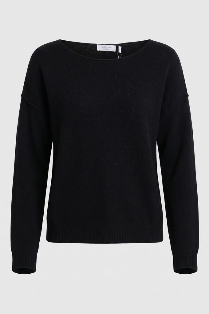 Rich & Royal Crew-neck Outside Seams Black Taglia: M | Maglioni a maglia Outlet | Donna | Nero