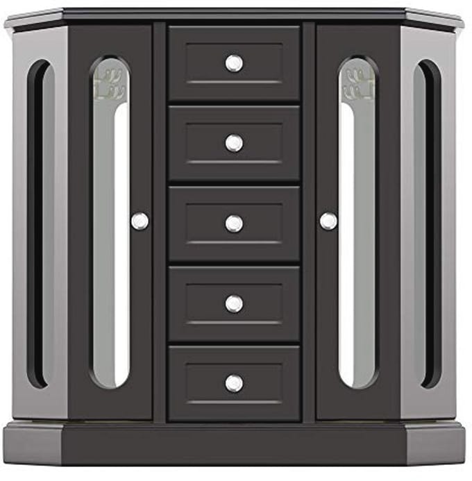 Elegante Sieradendoos van Massief Hout met Spiegel en Organizer